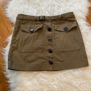DONATED Rebecca Minkoff | Belted Mini Skirt | Size Small | Olive Green